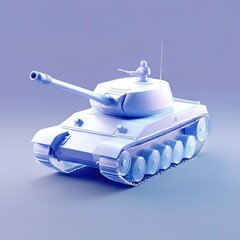 Glossy stylized glass icon of tank, military vehicle,