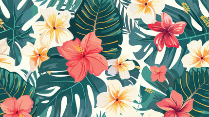 Aloha Hawaiian Shirt Seamless Background Pattern - obrazy, fototapety, plakaty