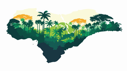 An Illustrated Country Shape of Sierra Leone flat vector - obrazy, fototapety, plakaty