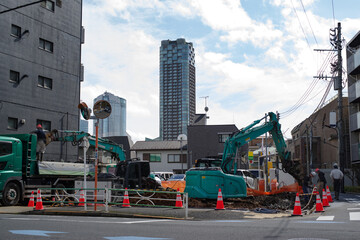 東京港区赤坂7丁目の解体現場