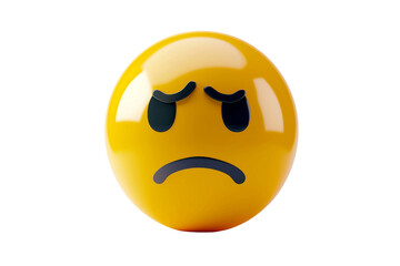 Sad emoji isolated on transparent background