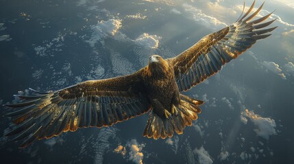 A condor's eye view of the earth below, offering a unique perspective on global issues, ideal for organizations focused on international relations and global awareness. - obrazy, fototapety, plakaty