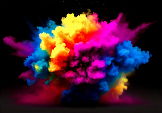 explosion humo de colores