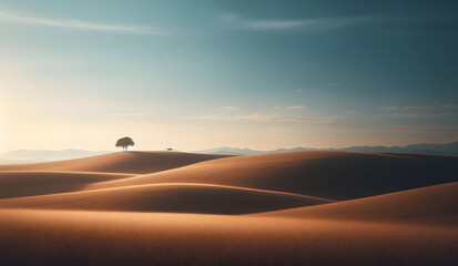 The tranquil charm of a lake nestled by a mountain range beneath the clear blue sky.
