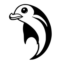 Graceful Dolphin Illustration: Majestic Marine Mammal Isolated on White Background