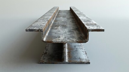 A clay model of a steel beam representing construction materials