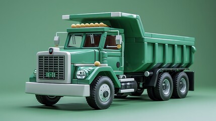 A clay-rendered dump truck detailed with a large bed for hauling