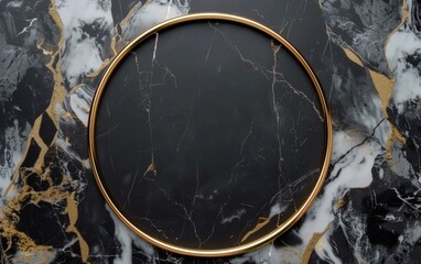 Obraz na płótnie Canvas Golden frame on a marble background