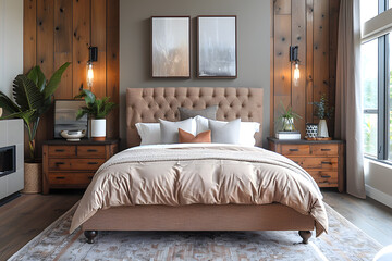Sophisticated Serenity: Tufted Comfort with Contemporary Chic