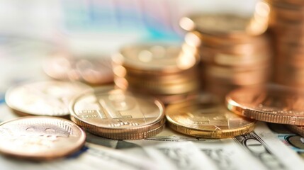 Coins, Money saving, financial management, business investment concept