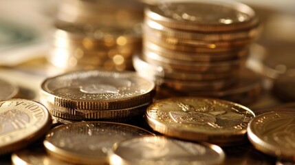 Coins, Money saving, financial management, business investment concept