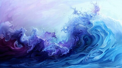 Wave of the Month Purple Ocean Waves Generative AI