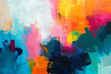 : A vibrant abstract painting with a variety of hues and tones - Powered by Adobe