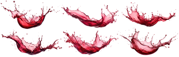 Set of red wine splashes, cut out
