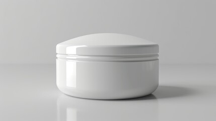 Clean White Cosmetic Jar on Pristine Surface