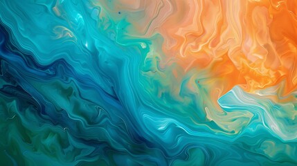 Colorful Abstract Artwork with a Pop of Teal Generative AI