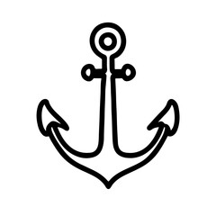 anchor as simple single icon logo vector illustration, isolated on transparent background