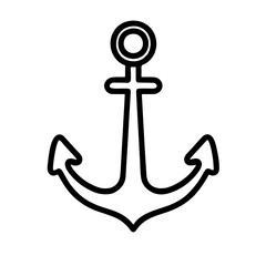 anchor as simple single icon logo vector illustration, isolated on transparent background
