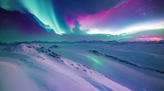 aurora borealis in the north pole sky