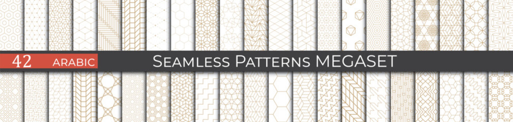 Golden arabice pattern set. Ethnic fashion pattern design. - 772124565