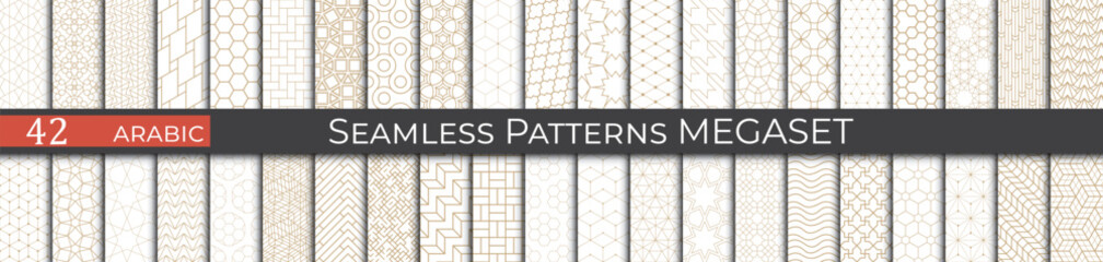 Golden arabice pattern set. Ethnic fashion pattern design. - 772124577