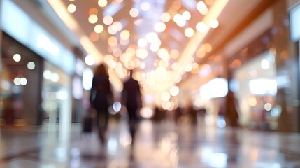 Celebrating Executive in Blurred Shopping Mall Environment, Celebrating, executive, shopping mall, blurred environment