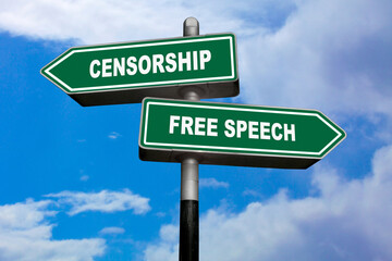 Censorship or Free speech - Direction signs