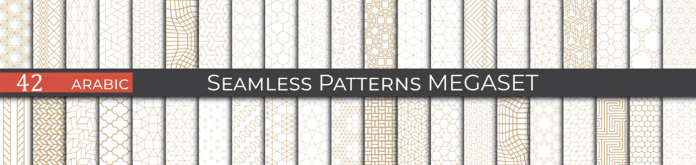 Golden arabice pattern set. Ethnic fashion pattern design. - 772125919