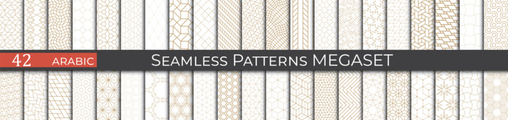 Golden arabice pattern set. Ethnic fashion pattern design.