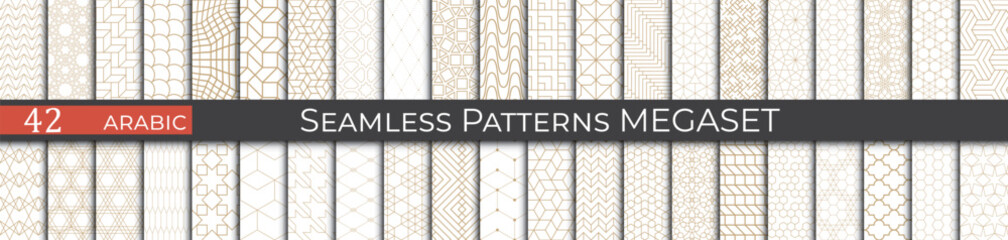 Golden arabice pattern set. Ethnic fashion pattern design. - 772125951