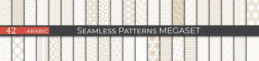 Golden arabice pattern set. Ethnic fashion pattern design. - 772126118