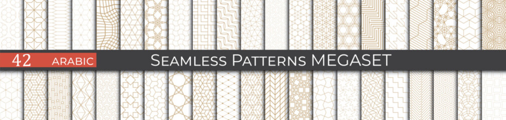 Golden arabice pattern set. Ethnic fashion pattern design. - 772126160