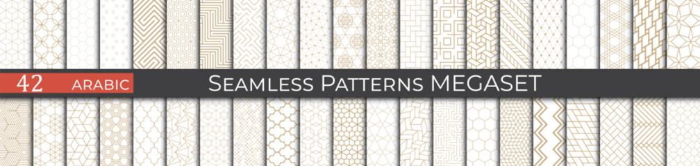 Golden arabice pattern set. Ethnic fashion pattern design. - 772126185