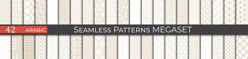 Golden arabice pattern set. Ethnic fashion pattern design. - 772126194