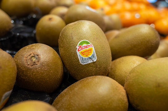 Melbourne, VIC/Australia-August 3rd 2019: Zespri gold kiwifruit placed on shelf in supermarket. Zespri is the world's largest marketer of kiwifruit, selling kiwifruit in more than 60 countries.