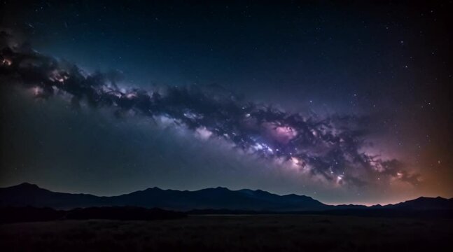 Time lapse of the milky way galaxy, clear sky of a starry night