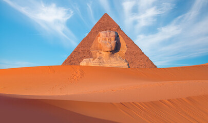 The Sphinx in Giza pyramid complex 
 - Cairo, Egypt 