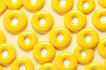 Appetizing Yellow donut pattern food. Cake design. Generate Ai