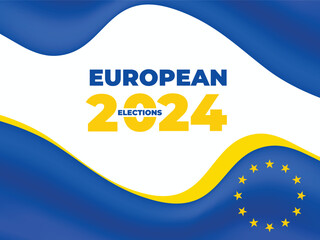 European Election 2024 banner. Background design for EU vote 2024. creative wide abstract banner created with simple geometric shapes. EPS vector illustration