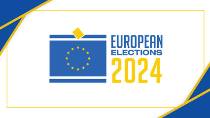 European Election 2024 banner. Background design for EU vote 2024. creative wide abstract banner created with simple geometric shapes. EPS vector illustration