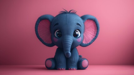 A cute cartoon featuring an elephant