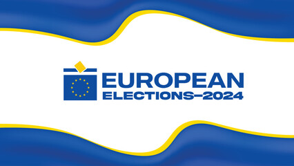European Election 2024 banner. Background design for EU vote 2024. creative wide abstract banner created with simple geometric shapes. EPS vector illustration