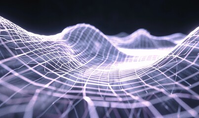 Glowing Web of Light A Digital Artwork of Pixels and Lines Generative AI