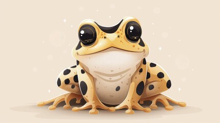 Funny cartoon with frogs. - obrazy, fototapety, plakaty