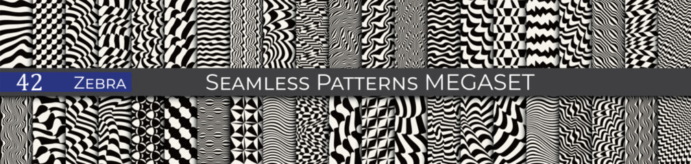 Cool vector zebra pattern set. Hipster minimal pattern collection. - 772129928
