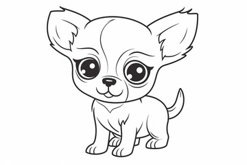 Little dog coloring for children to print. Coloring for school. Coloring for the house. Creative hobbies for children. Coloring page to print.