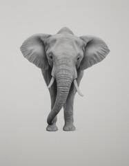 sketch elephant isolated on white