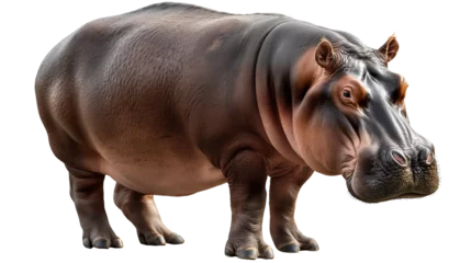 Sierkussen hippopotamus  isolated on transparent background © PNG Lover