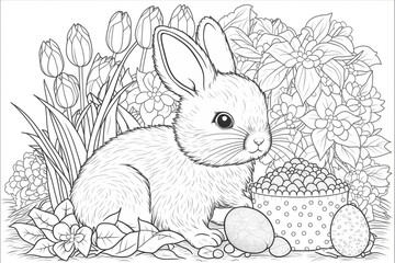 Easter coloring for children to print. Coloring for school. Coloring for the house. Creative hobbies for children. Easter. Religious celebration.