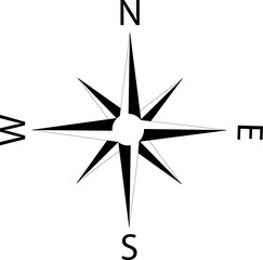 Compass icon on isolated white background
